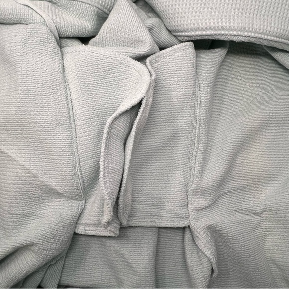 Hotel Collection Turkish Cotton Waffle Knit Maxi Bath Robe Pale Blue Size L Soft - Picture 8 of 15